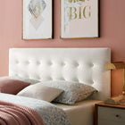 Modway Emily Biscuit Tufted Performance Velvet Full Headboard - White-Durable Stain-Resistant Fabric