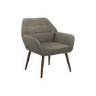 Monarch Specialties Upholstered 33"H Contemporary Accent Chair With Walnut Metal Legs - Light Brown Fabric-This contemporary accent chair features comfortable foam cushioning and soft touch fabric, creating a cozy and inviting seating experience that enhances your space with a clean, contemporary look suited to any fashionable style.