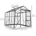 Outsunny Polycarbonate Greenhouse with Sliding Door - 6' x 8' - Comes with a foundation kit and ground stakes for better stability
 