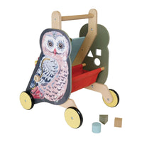 Manhattan Toy - Trieur de formes en bois Wildwoods Owl-Planche à laver et pioche avec pochette de rangement