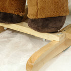 Qaba - Baby rocking horse, cheval à bascule en peluche avec sons - marron-Matériau : Bois de peuplier, Métal, Peluche (100 % polyester), Coton PP 