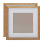 Decent Living - Cadres photo en bois massif - Teck doré - 14x14pouce - Paquet de 2-Bois massif 100 % naturel (Okan/Teck)