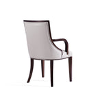 Manhattan Comfort - Lot de 2 fauteuils de salle à manger traditionnels Grand 22,5 po en similicuir gris clair-Livré chez vous entièrement assemblé Aucun assemblage requis