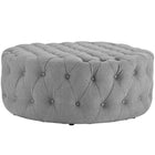 Modway Amour Upholstered Fabric Ottoman - Light Grey-Fine Polyester Fabric Upholstery