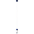 Hudson&Canal - Suspension lanterne Bay de 21 cm de large avec abat-jour en verre et métal - Bleu/transparent-Comprend un cordon de 8 pieds, compatible avec les gradateurs existants, ampoules non incluses