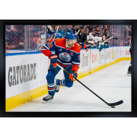 Leon Draisaitl Oilers 2025 Playoffs - Framed Canvas - 31" x 22"-Premium canvas print with gallery-wrapped edges