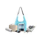 Karla Hanson Pack n Fold Foldable Lightweight Water-resistant Hobo Bag - Blue-Dimensions: 53H 39W 15D cm, 19H 8W 8D cm (folded size)