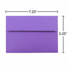 JAM Paper A7 Coloured Invitation Envelopes - 5.25 x 7.25 - Violet Purple Recycled - 50 Pack-Colour: Violet Purple 