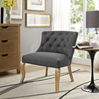 Modway Royal Upholstered Fabric Armchair - Grey-Dense Foam Padding