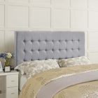 Modway Tinble Upholstered Fabric Queen Headboard - Sky Grey-Fiberboard and solid wood frame