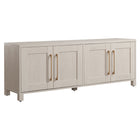 Hudson&Canal Chabot TV Stand for TV's up to 75" - Alder White-Features four doors with enclosed cabinets and 4 shelves for ample storage