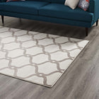 Modway - Beltara Treillis transitionnel en maillon de chaîne Tapis de 5 pi l x 8 pi L - Beige et ivoire-Dessous en caoutchouc de prise