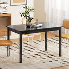 HOMCOM - Table de cuisine style ferme avec cadre en bois pour salle à manger - noir-Plateau spacieux pour accueillir aliments et boissons 