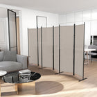 HOMCOM 6 Panel Freestanding Room Divider for Home Office - Beige-Solid colour with simply line for a classic feeling
