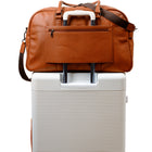 CHAMPS Onyx Collection Leather Duffle Bag - Brown-Inner RFID zipper pocket