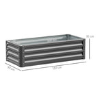 Outsunny Raised Garden Bed - 43" L x 20" W x 12" H - Light Grey - 2 Pack-Galvanized steel frames ensure strong structures 