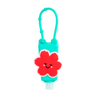 Pep Rally - Support en silicone pour desinfectant, bouteille incluse, fleurs, individuel-Support pour desinfectant