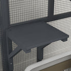 PawHut - Maison pour chat en bois pour chats d'intérieur avec porte battante, plateformes, hamac-3 portes pour un accès pratique et une grande porte pour placer facilement la litière 