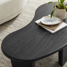 Modway Vetra Kidney-Shaped Free Coffee Table - Black-Wood Grain Veneer