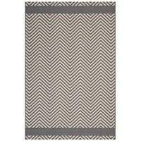 Modway - Optica Chevron avec bordures d’extrémité intérieures et extérieures Tapis de 5 pi l x 8 pi L - Gris et beige-Tapis chevron avec bordures d’extrémité