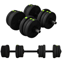 Soozier Adjustable Barbell & Dumbbells Set with Non-slip Handles - 44 lb-Converts easily from dumbbells to barbells for versatile workouts 
