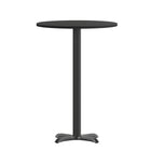 Flash Furniture – Table bistro ronde en stratifié de 36 po avec base de 30 x 30 po, noir (XURD36BKT3030B)-Table d'hospitalité à hauteur de bar