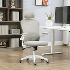 Vinsetto - Chaise de bureau en maille avec appui-tête et soutien lombaire 4D - gris-Hauteur d’assise réglable pour s’adapter à vos habitudes d’assise