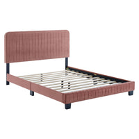 Modway Celine Channel Tufted Performance Velvet King Platform Bed - Dusty Rose-King Platform Bed