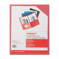 Staples Twin-Pocket Portfolio - 5-Colour - 10 Pack-Organize special projects or everyday paperwork in a portable, easy-access location