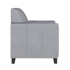 Fauteuil de la série HERCULES Diplomat en cuir gris (BT-827-1-GY-GG)-Siège et dossier en peluche