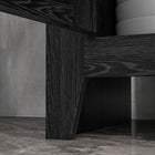 HOMCOM 48" H Kitchen Pantry Cabinet with Barn Door - Black-Magnetic door for easy opening and closing 