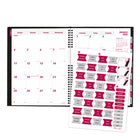 Brownline - 2026 Agenda mensuel CoilPro 14 mois Couverture rigide avec Reliure spirale double - 11 po x 8-1/2 po - Noir - Anglais-Onglets laminés autocollants et pochette de rangement