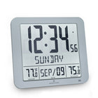 Marathon Atomic Wall Clock with Indoor/Outdoor Temperature - Graphite Grey (CL030027FD-GG)-Features large, easy to read 2" high display