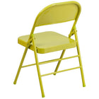 Flash Furniture HERCULES ColourBURST Series Twisted Citron Triple Braced & Double-Hinged Metal Folding Chair-18 Gauge Steel Frame