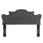 Modway Evangeline Performance Velvet Twin Headboard - Charcoal-Stain-Resistant Fabric