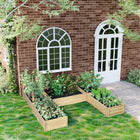 Outsunny 5-Section Wood Raised Garden Bed Kit - 91" L x 91" W x 11" H - Natural-High-quality fir wood construction 