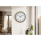 Monarch Specialties 9088 16" Round Wall Clock - Gold Frame-The large, easy to read numeric display paired with a glass surface ensures accurate timekeeping and easy visibility, making it an ideal decorative piece for any indoor environment