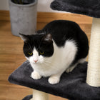 PawHut - Arbre à chat 28 po avec griffoir en sisal - gris-Convient aux chats jusqu'à 10 lb (4,5 kg) 
