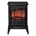 HOMCOM Freestanding Electric Fireplace Heater with LED Flame - Black-Freestanding electric fireplace with transparent tempered glass front for better viewing 