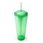 Sully - Gobelet à double paroi AS avec dessus en forme de dôme nervuré - 765 mL - Vert-Dessus facile à tourner avec grande ouverture