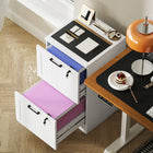 HOMCOM 2-Drawer Letter/A4 Filing Cabinet with Lock - White-Serves as a versatile printer stand
