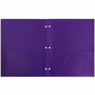 JAM Paper Heavy Duty Plastic 3 Hole Punch Two-Pocket School Folders - Purple - 6 Pack-Size: 9.5 x 11.625 inches | Easily fits 8.5" x 11" documents