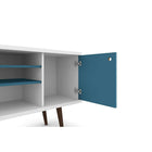 Manhattan Comfort Liberty MDP and MDF 53.14"W TV Stand, White and Aqua Blue (200AMC63)-Recommended for a 46" -50" TV.
