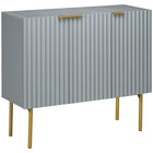 HOMCOM 35.4" L Accent Cabinet - Grey-A wide tabletop and 2 cabinet with 4 shelves total to keep all your items