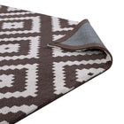 Modway Alika Abstract Diamond Trellis Area Rug - 8 ft W x 10 ft L - Ivory/Brown-Stain Resistant / Easy To Clean