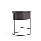Manhattan Comfort - Cosmopolitan tabouret de comptoir moderne du milieu du siècle de 23,7 po en similicuir rembourré - galet et noir - lot de 3-Hauteur du siège : 25,5 po