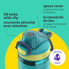 Bubba - Bouteille d’eau pour enfants Flo bubba, 473 ml, large ouverture, manchon en silicone, couvercle à bouton-poussoir, scuba/lumière vive-Convient aux porte-gobelets! Compatible avec la plupart des porte-gobelets de voiture