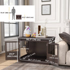 PawHut 31" Dog Crate End Table with Three Doors - Coffee-Rails ensure a comfortable airflow for your pet 