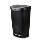 Umbra Brim 50L Step Can - Black and Nickel-An upgrade to your average step can, Brim has refinements that make it one of the most accomplished cans out there