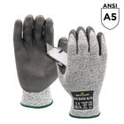 SHOWA S-TEX Smooth Polyurethane A5 Cut Resistant Poly Glove - Knit HPPE/Stainless Steel Liner - Grey - Large -13-gauge seamless knit with stainless steel and HPPE
